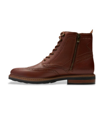 Clarks Bottes en cuir Newford  lacets, marron