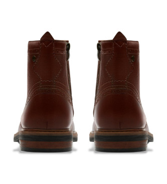 Clarks Bottes en cuir Newford  lacets, marron