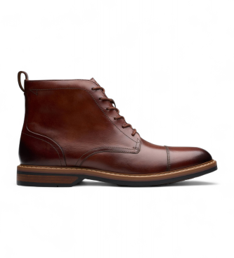Clarks Botines de piel Aldwin Cap marrn