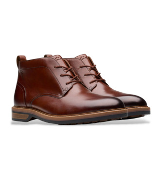 Clarks Botines de piel Aldwin Cap marrn