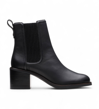 Clarks Skórzane buty za kostkę Chamberly Top czarne