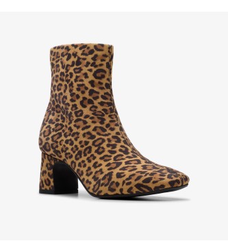 Clarks Fernie Zip leren meerpalen met dierenprint