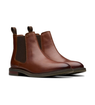 Clarks Botines de piel Jaxen Easy marrn