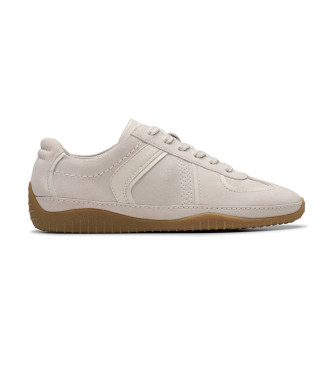 Clarks Meridor white leather trainers