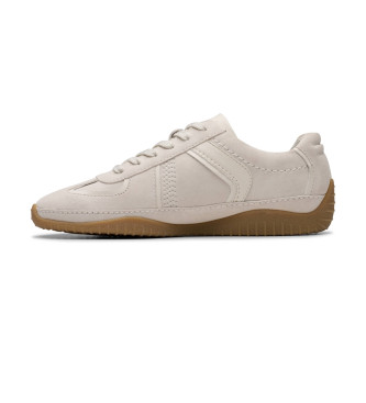 Clarks Meridor white leather trainers