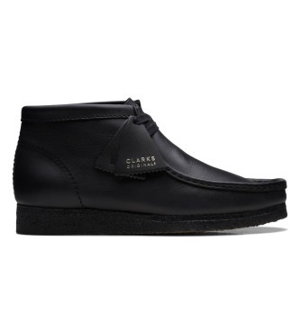 Clarks Botins em pele Wallabee preto