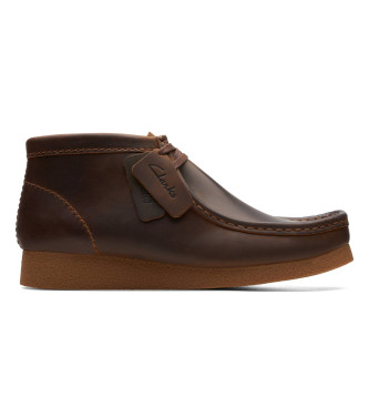 Clarks Usnjeni gležnjarji WallabeeVO BT rjavi