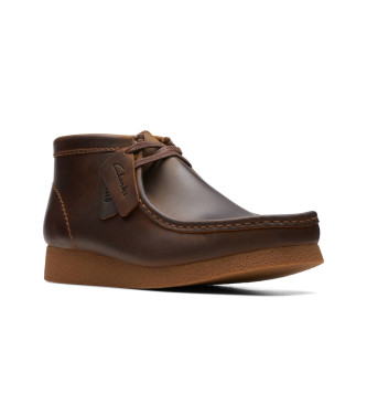 Clarks Usnjeni gležnjarji WallabeeVO BT rjavi