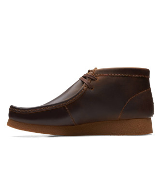 Clarks Usnjeni gležnjarji WallabeeVO BT rjavi