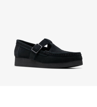 Clarks Zapatos de piel Wallabee negro