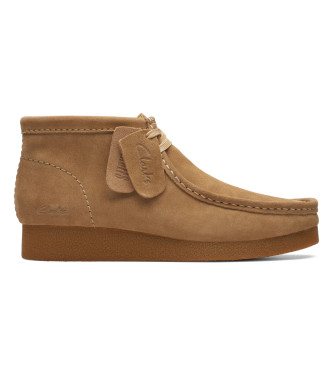 Clarks Wallabee brown leather ankle boots