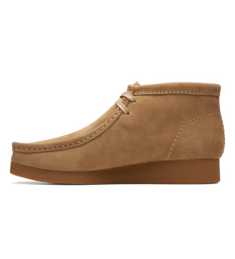 Clarks Wallabee brown leather ankle boots