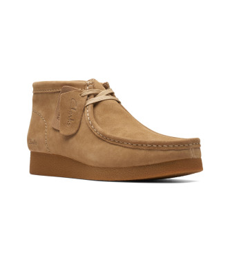 Clarks Wallabee brown leather ankle boots