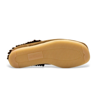 Clarks Wallabee Wedge Fringe Suede Ankle Boots Brown