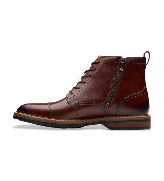 Clarks Aldwin Cap Leather Ankle Boots brown