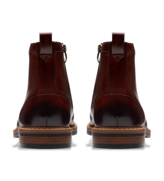 Clarks Aldwin Cap Leather Ankle Boots brown