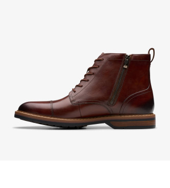 Clarks Botines de piel Aldwin Cap marrn