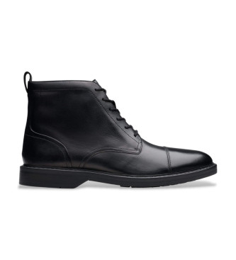 Clarks Aldwin Cap Leren Enkellaarsjes zwart