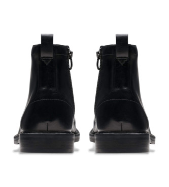 Clarks Aldwin Cap Leren Enkellaarsjes zwart