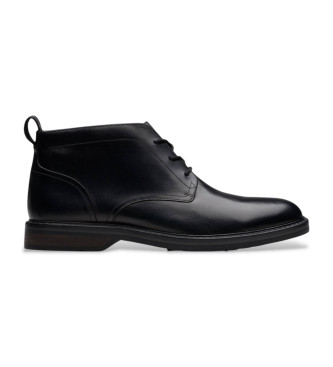 Clarks Aldwin Cap usnjeni gležnjarji črne barve