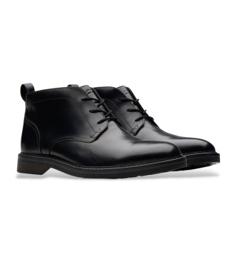 Clarks Aldwin Cap usnjeni gležnjarji črne barve