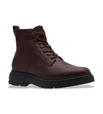 Clarks Badbury Hi Leather Ankle Boots marron