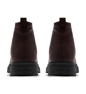 Clarks Badbury Hi Leather Ankle Boots marron