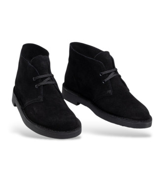 Clarks Botins de couro do deserto preto