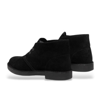 Clarks Botins de couro do deserto preto