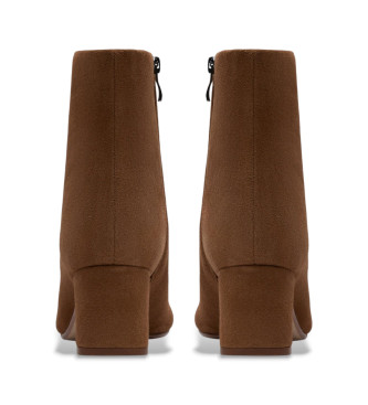 Clarks Fernie Zip Leather Booties marron