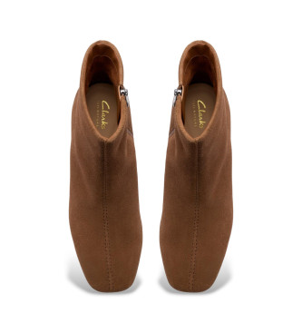 Clarks Fernie Zip Leather Booties marron