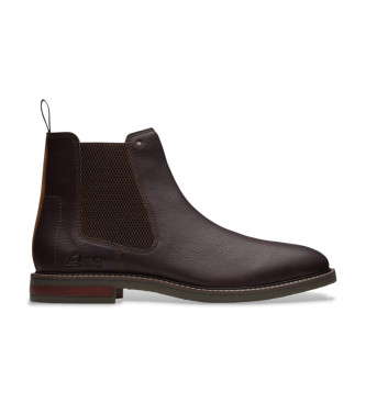 Clarks Botins em pele Jaxen castanhos