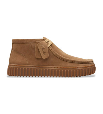 Clarks Torhill Hi brown leather ankle boots