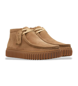 Clarks Torhill Hi brown leather ankle boots