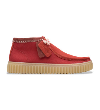 Clarks Torhill Hi usnjeni škornji rdeči