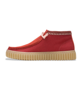 Clarks Torhill Hi usnjeni škornji rdeči