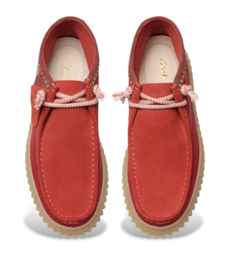 Clarks Torhill Hi usnjeni škornji rdeči