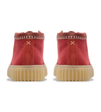 Clarks Torhill Hi usnjeni škornji rdeči