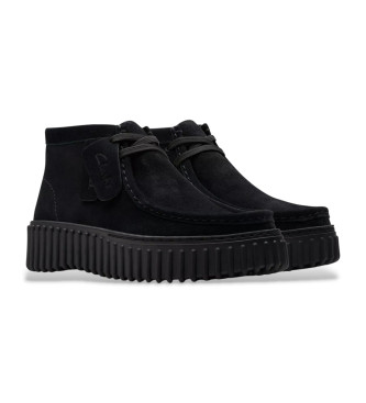 Clarks Torhill Moss leather ankle boots black