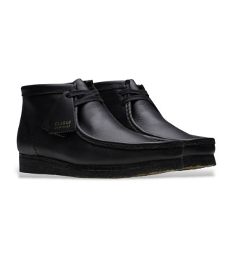 Clarks Botins em pele Wallabee preto