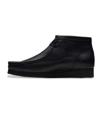 Clarks Botins em pele Wallabee preto