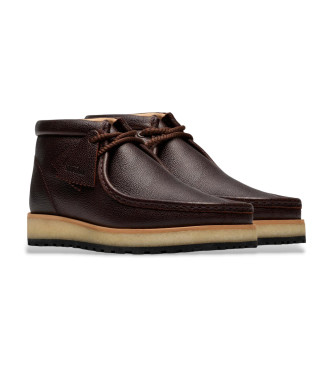 Clarks Bottines en cuir Wallabee Scout, marron