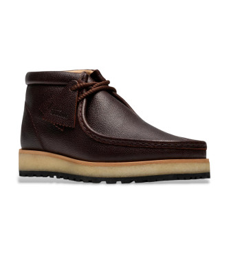 Clarks Bottines en cuir Wallabee Scout, marron