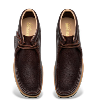 Clarks Bottines en cuir Wallabee Scout, marron