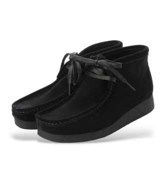 Clarks Stivaletti in pelle nera Wallabeeevobt