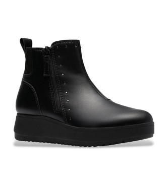Clarks Zylah Willow Leren Enkellaarsjes zwart