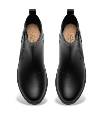 Clarks Zylah Willow Leren Enkellaarsjes zwart