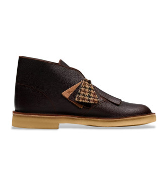 Clarks Brązowe skórzane buty do kostki Desert Boot