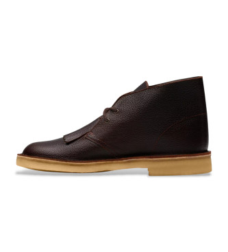 Clarks Brązowe skórzane buty do kostki Desert Boot