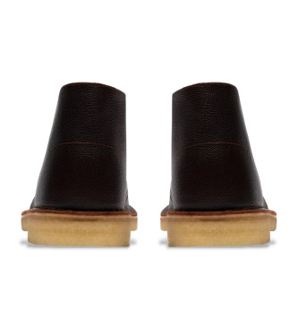 Clarks Brązowe skórzane buty do kostki Desert Boot
